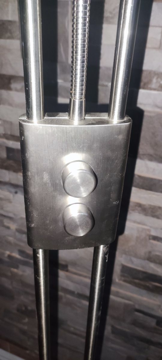 Lámpara pie LED doble - Plata