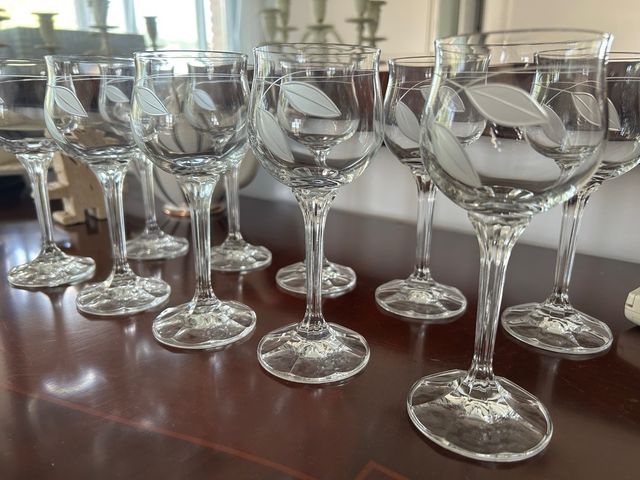 Juego 8 copas vino cristal