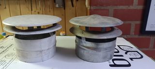 2 Sombreretes chimenea PVC y metal
