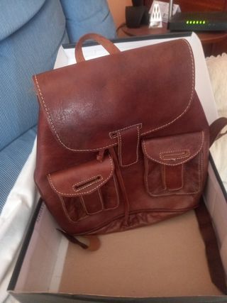 Mochila Marrón Piel