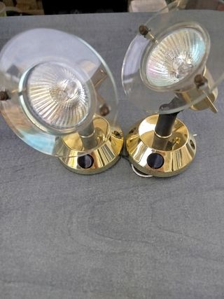 2 Focos autocaravana 12v dorados