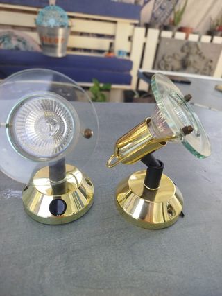 2 Focos autocaravana 12v dorados