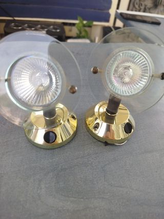 2 Focos autocaravana 12v dorados