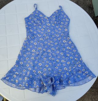 Mono corto azul estampado flores
