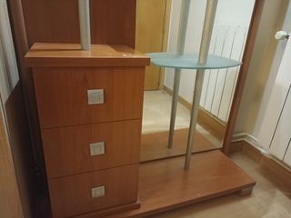 Mueble recibidor madera-cristal