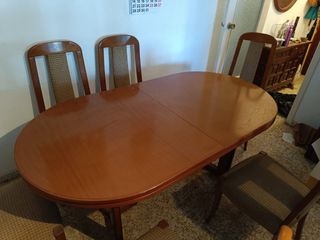 Mesa Comedor Extensible Haya 6 Sillas