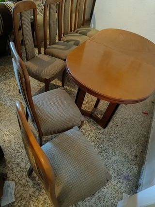 Mesa Comedor Extensible Haya 6 Sillas