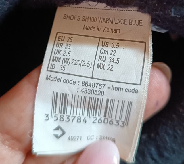 Botas Quechua waterproof niño/a con pelo talla 35.