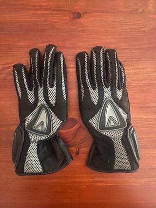 Guantes moto piel | Negro-Gris