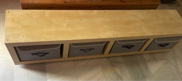 Banco/Librería Beige de Madera