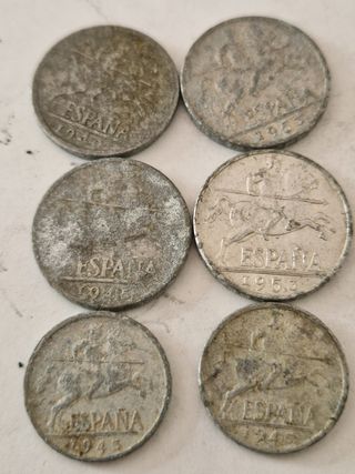 Monedas España 5 y 10 céntimos