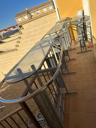 Tavoli alti in vetro 3 unità