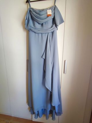 Vestido fiesta azul talla 44 - nuevo