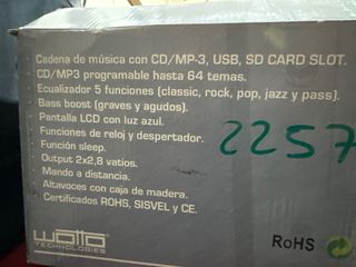 Minicadena wotto tecnologies impecable