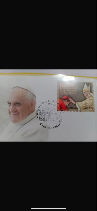 Cartolina Papa Francesco Milano 2017