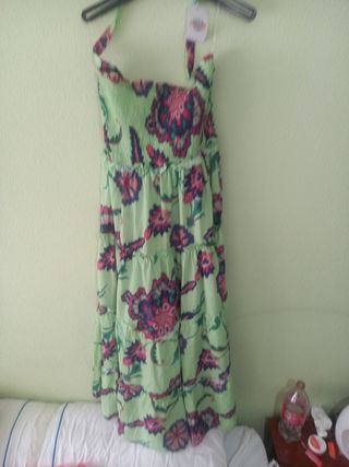 Vestido flores - verde multicolor