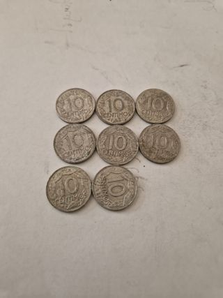 8 Monedas 10 Centimos 1959