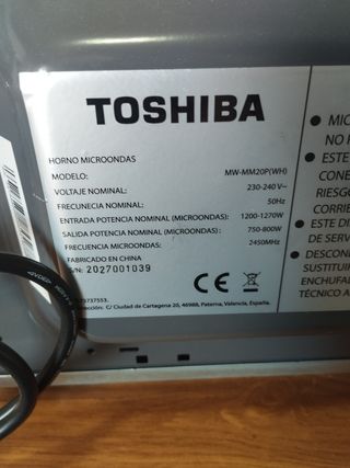 Microondas Toshiba 20L - Blanco