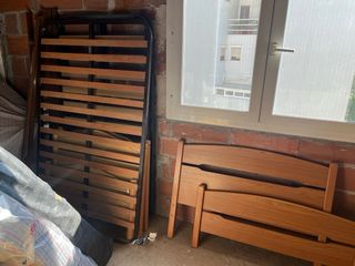 Somier de 110cm con cabezales de mandera y láminas