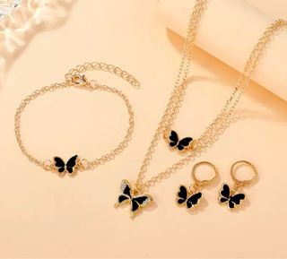 Set Gioielli Farfalla - Oro e Nero