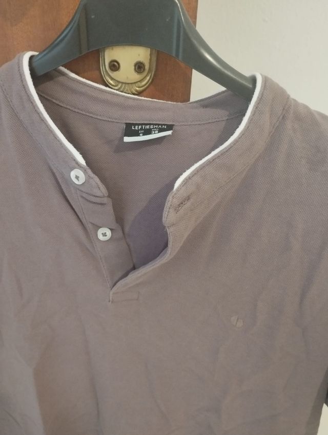 Polo gris cuello mao