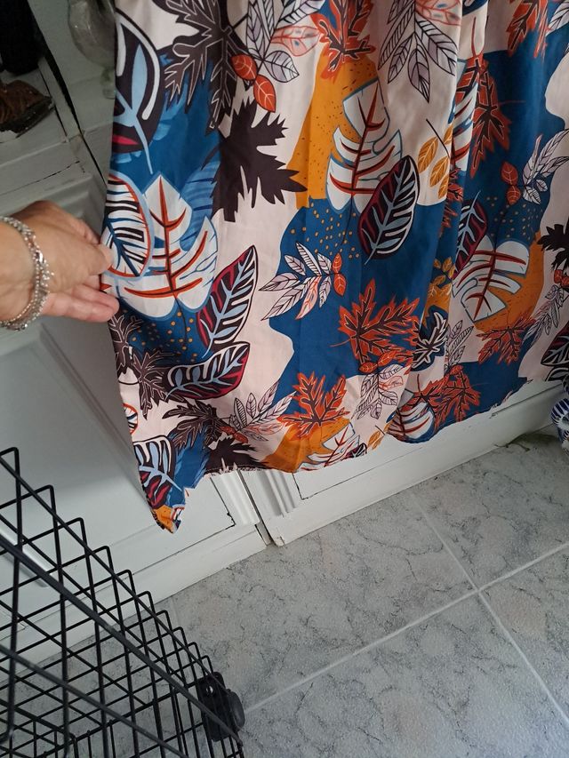 Mono largo estampado flores - azul, naranja