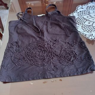 Top Terramare marrone fiori