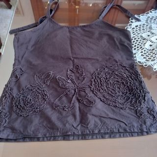 Top Terramare marrone fiori