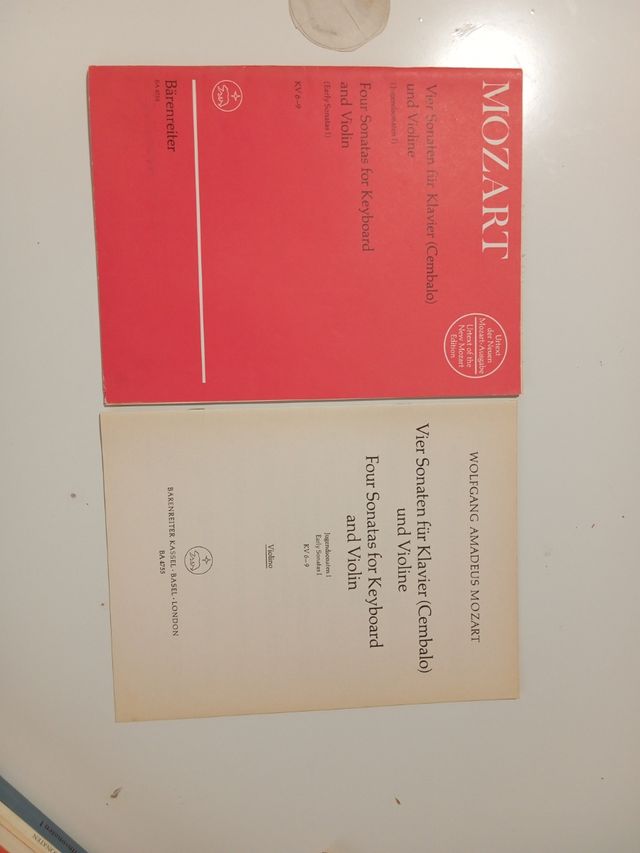 Sonate Mozart violino pianoforte KV 6-9