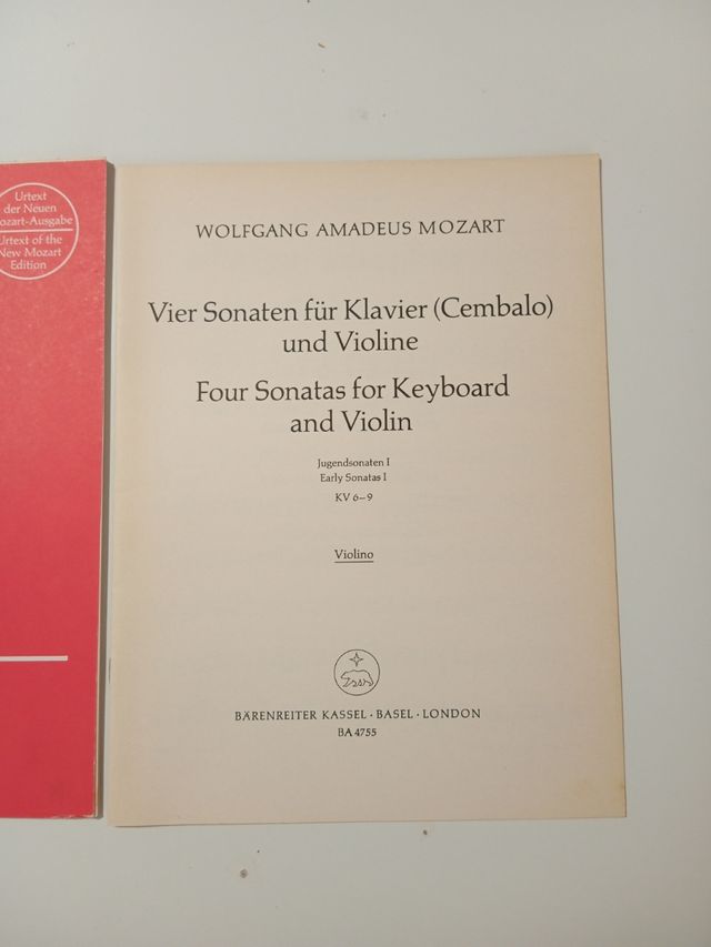 Sonate Mozart violino pianoforte KV 6-9