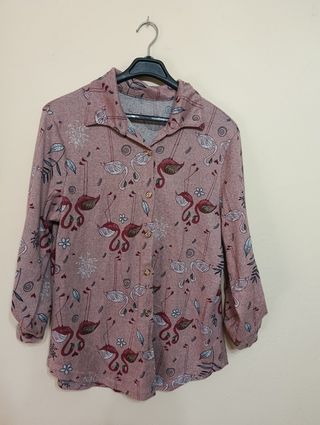 Camisa flamencos rosa
