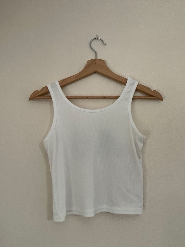 Top corto blanco Mets Y2K