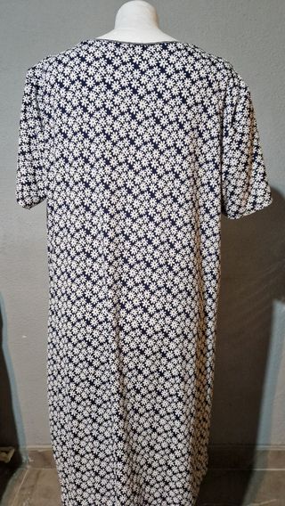 Vestido flores XXL - Azul y blanco