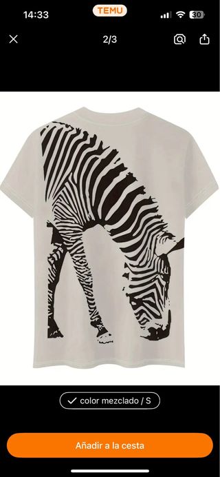 Camiseta cebra - Talla S