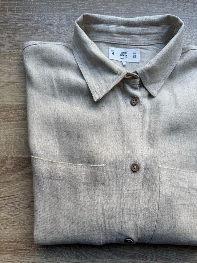 Camisa Lefties lino beige - M