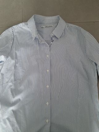 Camisa EASY WEAR a rayas azul y blanca - Talla S