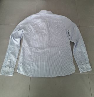 Camisa EASY WEAR a rayas azul y blanca - Talla S