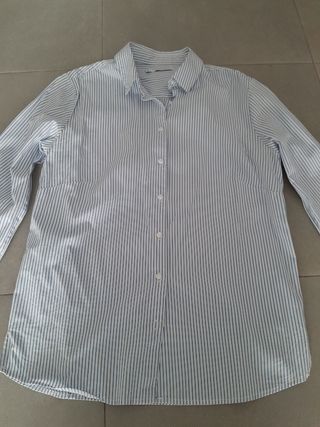 Camisa EASY WEAR a rayas azul y blanca - Talla S