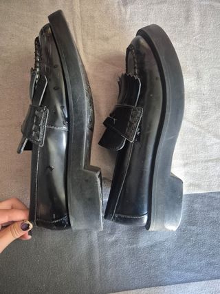 Mocasines negros con flecos