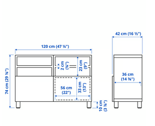 Mueble TV BESTÅ IKEA, Roble