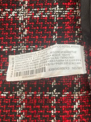Mini Falda Pull&Bear cuadros rojo-negro
