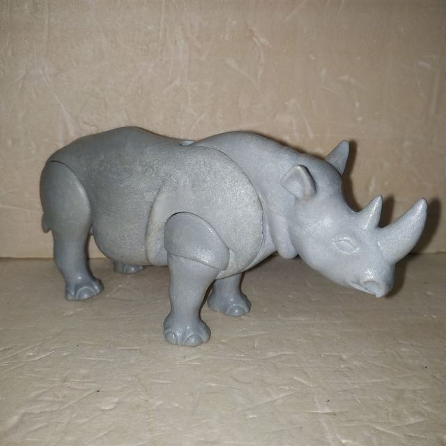 PLAYMOBIL - Animales Zoo Cuidador Rinoceronte 3516