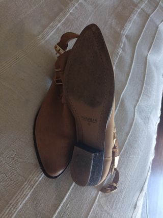Botines Pull & Bear beige, talla 39