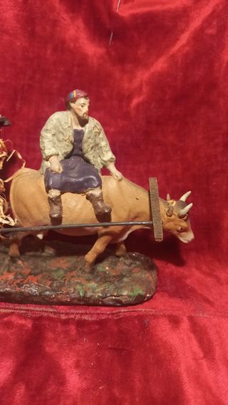 Pesebre: pastor con carro de olot