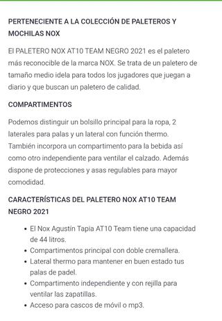 Paletero Nox Agustin Tapia AT.10 TAMAÑO XL