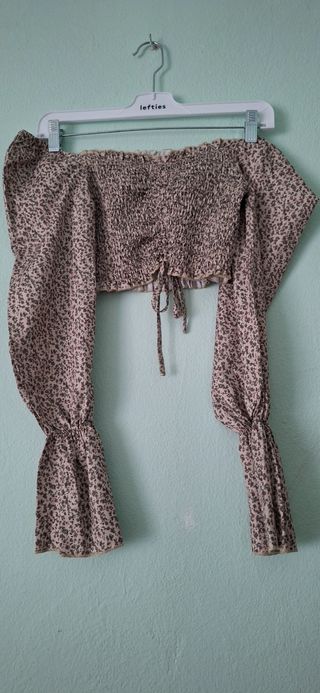 Blusa SHEIN S - Beige con estampado