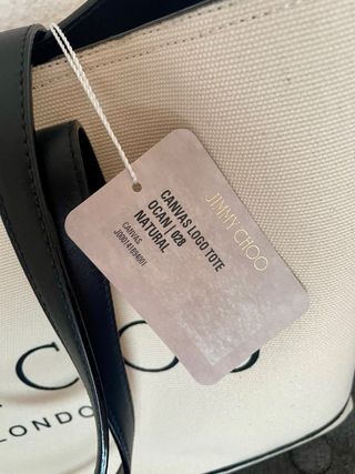 Bolso Tote Jimmy Choo Beige Canvas