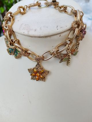 Bracciale con charms dorato multicolor