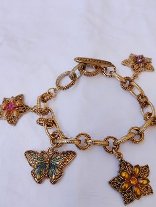 Bracciale con charms dorato multicolor