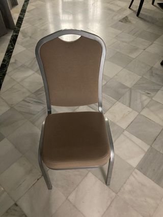 Sillas Comedor - Beige y Plata